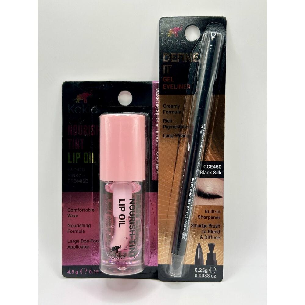 ~*Viral*~🔥 Kokie Bundle - 2pc - Hydrating Lip Oil and Creamy Gel Eyeliner BNIB
